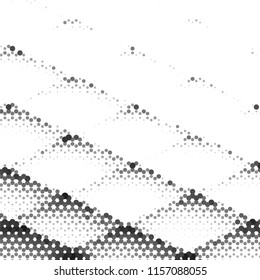 Abstract grunge grid stripe halftone background pattern. Spotted black and white line vector illustration
