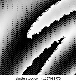 Abstract grunge grid stripe halftone background pattern. Spotted black and white line vector illustration
