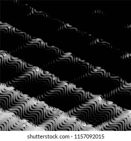 Abstract grunge grid stripe halftone background pattern. Spotted black and white line vector illustration
