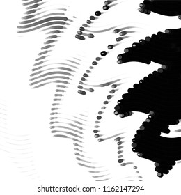 Abstract grunge grid stripe halftone background pattern. Spotted black and white line vector illustration
