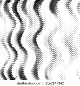 Abstract grunge grid stripe halftone background pattern. Spotted black and white line vector illustration
