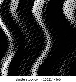 Abstract grunge grid stripe halftone background pattern. Spotted black and white line vector illustration
