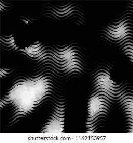 Abstract grunge grid stripe halftone background pattern. Spotted black and white line vector illustration
