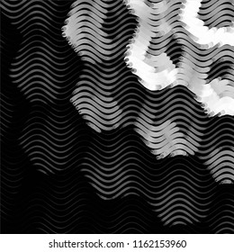 Abstract grunge grid stripe halftone background pattern. Spotted black and white line vector illustration
