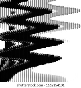 Abstract grunge grid stripe halftone background pattern. Spotted black and white line vector illustration
