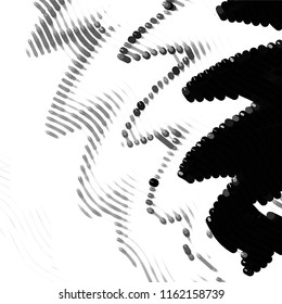 Abstract grunge grid stripe halftone background pattern. Spotted black and white line vector illustration
