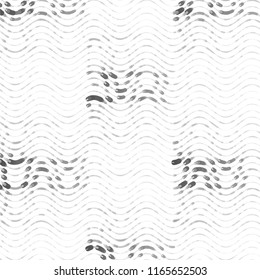 Abstract grunge grid stripe halftone background pattern. Spotted black and white line vector illustration
