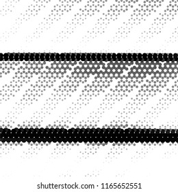 Abstract grunge grid stripe halftone background pattern. Spotted black and white line vector illustration
