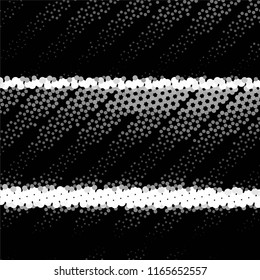 Abstract grunge grid stripe halftone background pattern. Spotted black and white line vector illustration
