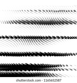 Abstract grunge grid stripe halftone background pattern. Spotted black and white line vector illustration

