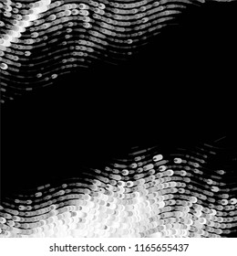 Abstract grunge grid stripe halftone background pattern. Spotted black and white line vector illustration
