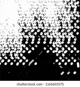 Abstract grunge grid stripe halftone background pattern. Spotted black and white line vector illustration
