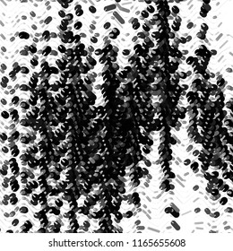 Abstract grunge grid stripe halftone background pattern. Spotted black and white line vector illustration
