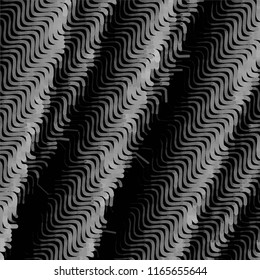 Abstract grunge grid stripe halftone background pattern. Spotted black and white line vector illustration
