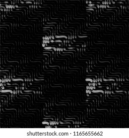 Abstract grunge grid stripe halftone background pattern. Spotted black and white line vector illustration
