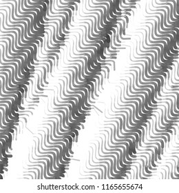 Abstract grunge grid stripe halftone background pattern. Spotted black and white line vector illustration
