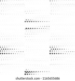 Abstract grunge grid stripe halftone background pattern. Spotted black and white line vector illustration
