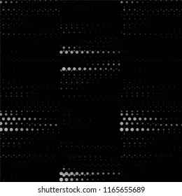 Abstract grunge grid stripe halftone background pattern. Spotted black and white line vector illustration
