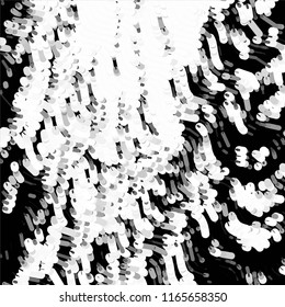 Abstract grunge grid stripe halftone background pattern. Spotted black and white line vector illustration
