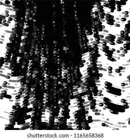 Abstract grunge grid stripe halftone background pattern. Spotted black and white line vector illustration
