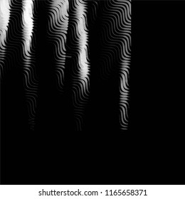 Abstract grunge grid stripe halftone background pattern. Spotted black and white line vector illustration
