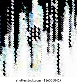 Abstract grunge grid stripe halftone background pattern. Spotted black and white line vector illustration
