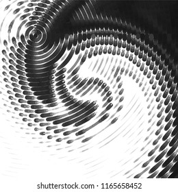 Abstract grunge grid stripe halftone background pattern. Spotted black and white line vector illustration
