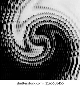 Abstract grunge grid stripe halftone background pattern. Spotted black and white line vector illustration
