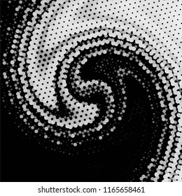 Abstract grunge grid stripe halftone background pattern. Spotted black and white line vector illustration
