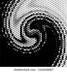 Abstract grunge grid stripe halftone background pattern. Spotted black and white line vector illustration
