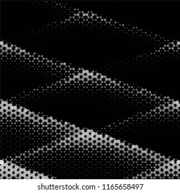Abstract grunge grid stripe halftone background pattern. Spotted black and white line vector illustration
