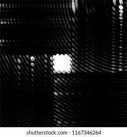 Abstract grunge grid stripe halftone background pattern. Spotted black and white line vector illustration
