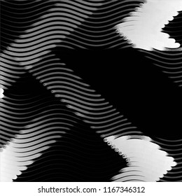 Abstract grunge grid stripe halftone background pattern. Spotted black and white line vector illustration
