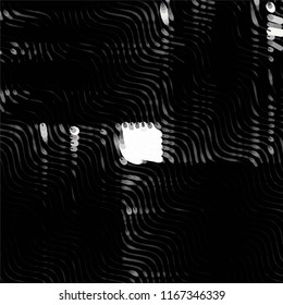 Abstract grunge grid stripe halftone background pattern. Spotted black and white line vector illustration
