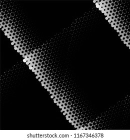 Abstract grunge grid stripe halftone background pattern. Spotted black and white line vector illustration
