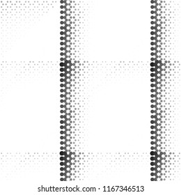 Abstract grunge grid stripe halftone background pattern. Spotted black and white line vector illustration

