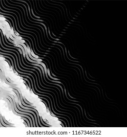 Abstract grunge grid stripe halftone background pattern. Spotted black and white line vector illustration
