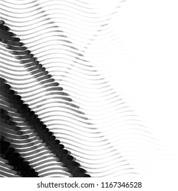 Abstract grunge grid stripe halftone background pattern. Spotted black and white line vector illustration
