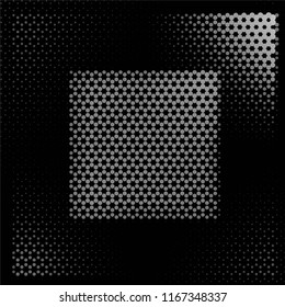 Abstract grunge grid stripe halftone background pattern. Spotted black and white line vector illustration
