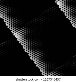 Abstract grunge grid stripe halftone background pattern. Spotted black and white line vector illustration
