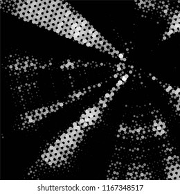 Abstract grunge grid stripe halftone background pattern. Spotted black and white line vector illustration
