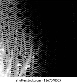 Abstract grunge grid stripe halftone background pattern. Spotted black and white line vector illustration
