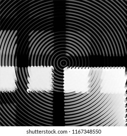 Abstract grunge grid stripe halftone background pattern. Spotted black and white line vector illustration
