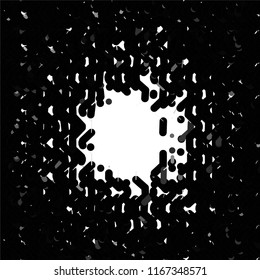 Abstract grunge grid stripe halftone background pattern. Spotted black and white line vector illustration
