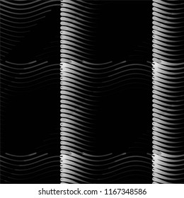 Abstract grunge grid stripe halftone background pattern. Spotted black and white line vector illustration
