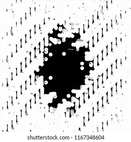 Abstract grunge grid stripe halftone background pattern. Spotted black and white line vector illustration
