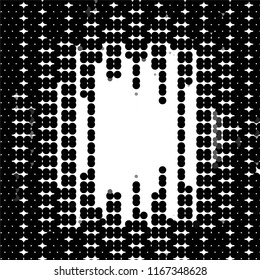 Abstract grunge grid stripe halftone background pattern. Spotted black and white line vector illustration
