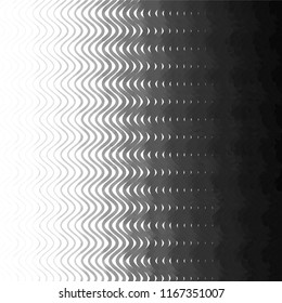 Abstract grunge grid stripe halftone background pattern. Spotted black and white line vector illustration
