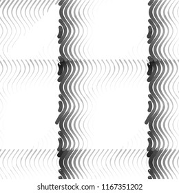 Abstract grunge grid stripe halftone background pattern. Spotted black and white line vector illustration
