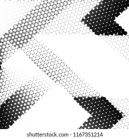 Abstract grunge grid stripe halftone background pattern. Spotted black and white line vector illustration
